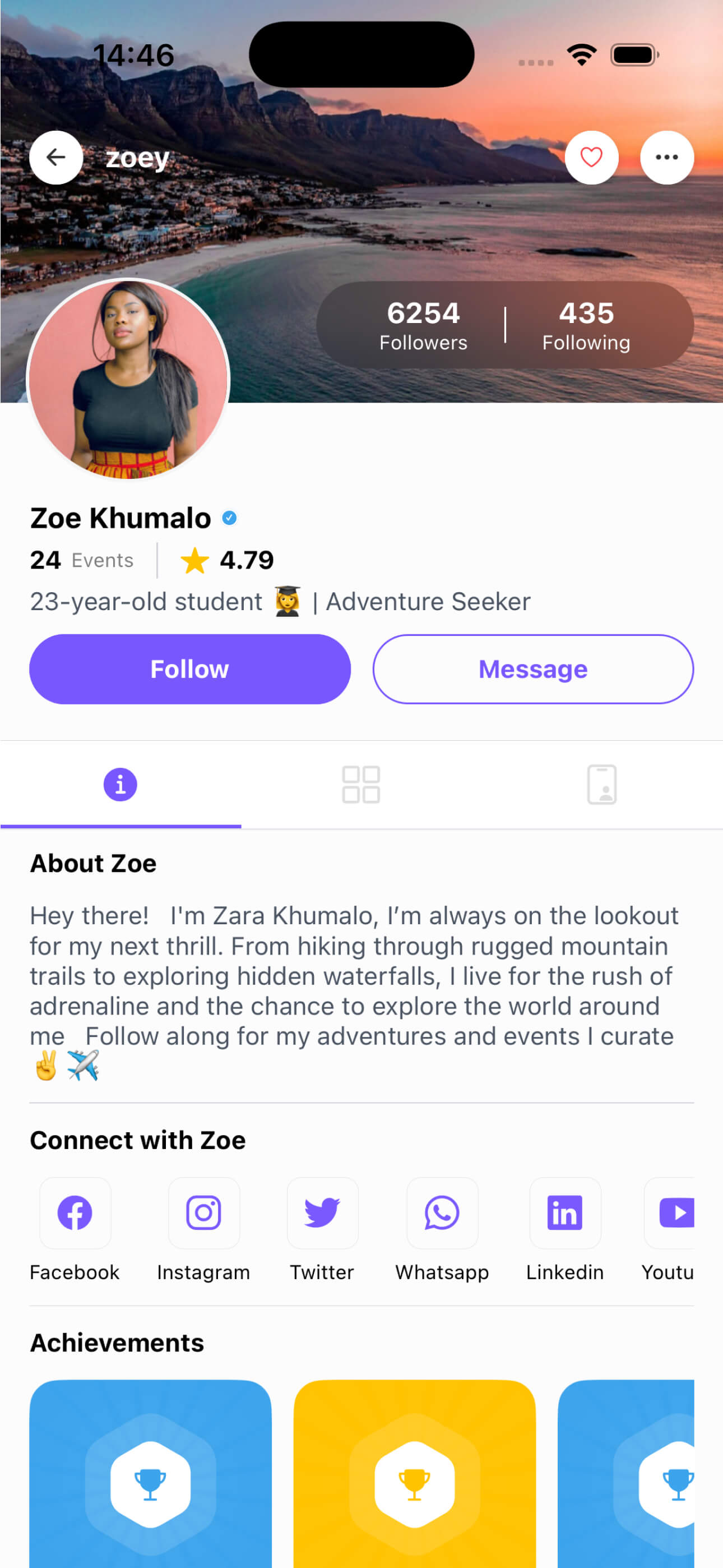 App Screenshots – Profiles